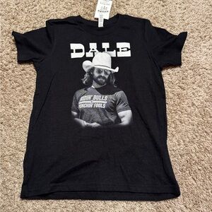 Black Graphic T-Shirt with Cowboy Print